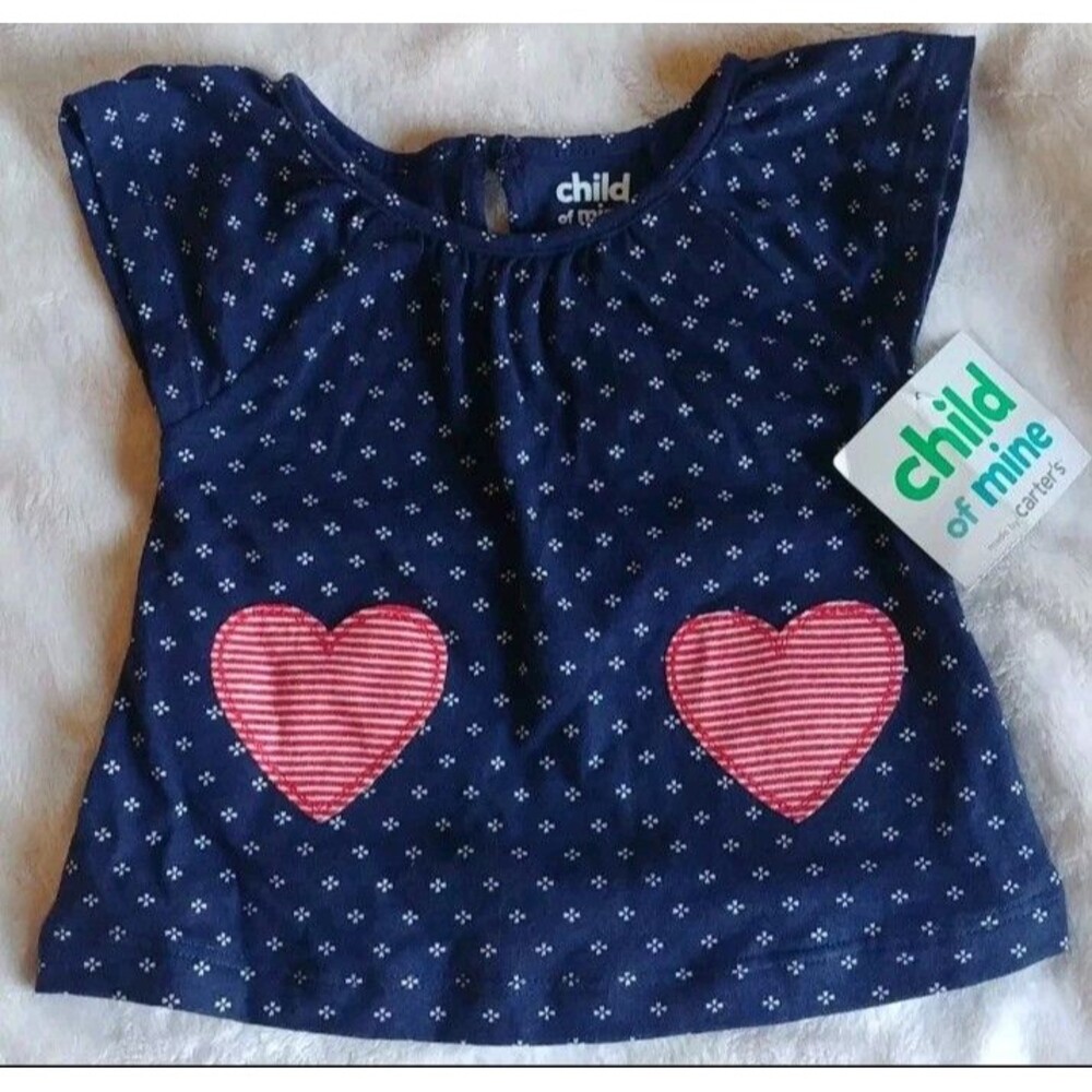 shirt New Girls Carters blue Sleeveless Top 0 to 3 months infant wear Baby